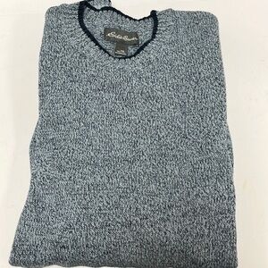 Eddie Bauer blue sweater.